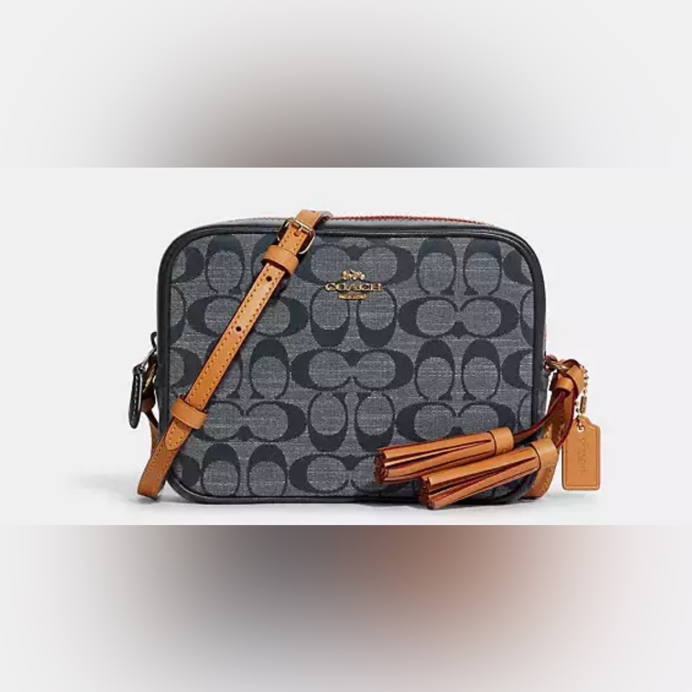 Coach Mini Camera Bag In Signature Chambray